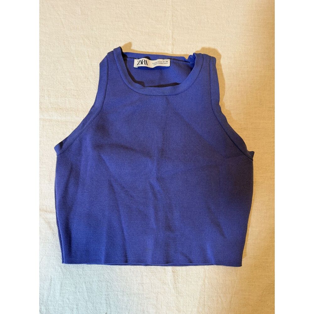 Women's Zara High Neck Cropped Tank Top sz med